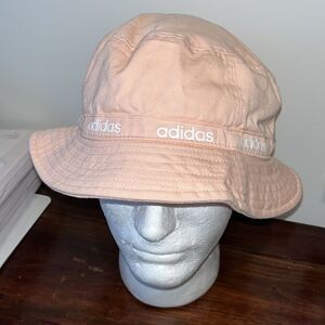 ADIDAS NWOT UNISEX SPRAY PRINT BUCKET ALMOST BLISS ORANGE Peach cap hat S/M